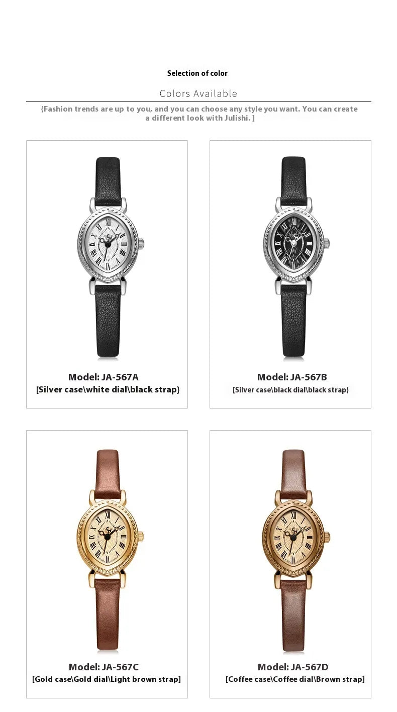 Oval Belt Quartz Movement Waterproof Compact Fashion Watch