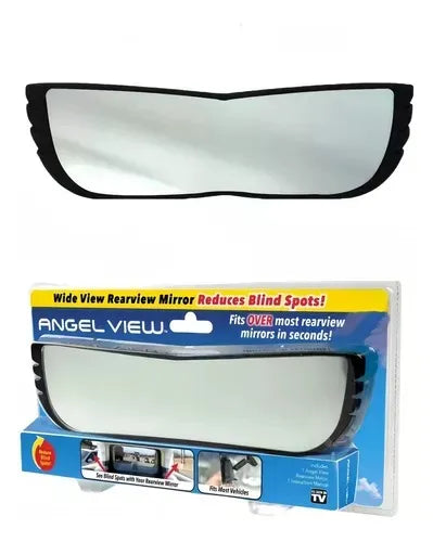 Angel View Wide Rearview Mirror – Reduces Blind Spots & Installs in Seconds