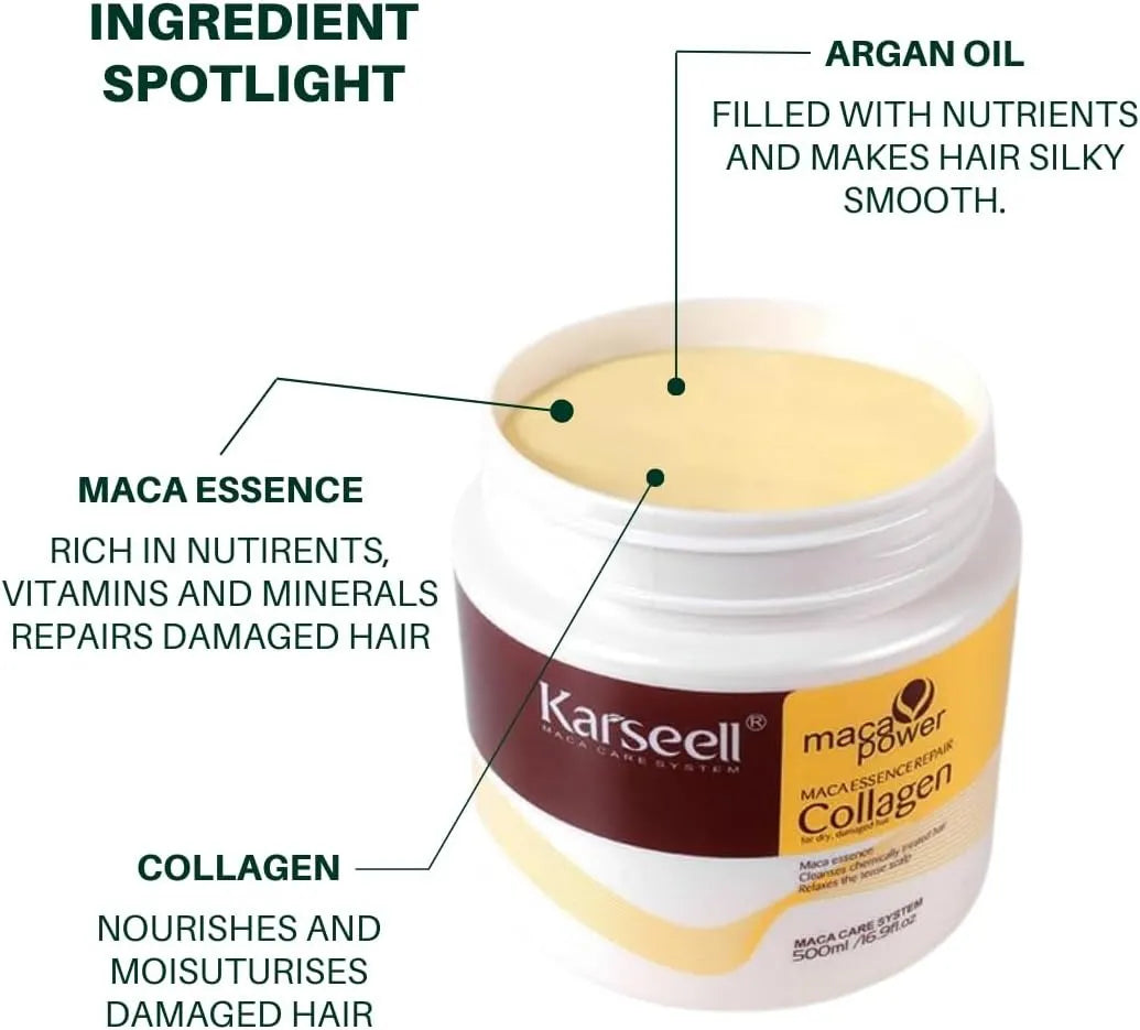 Karseell Collagen Deep Repair Hair Mask- Smooth & Strong – 500 ml