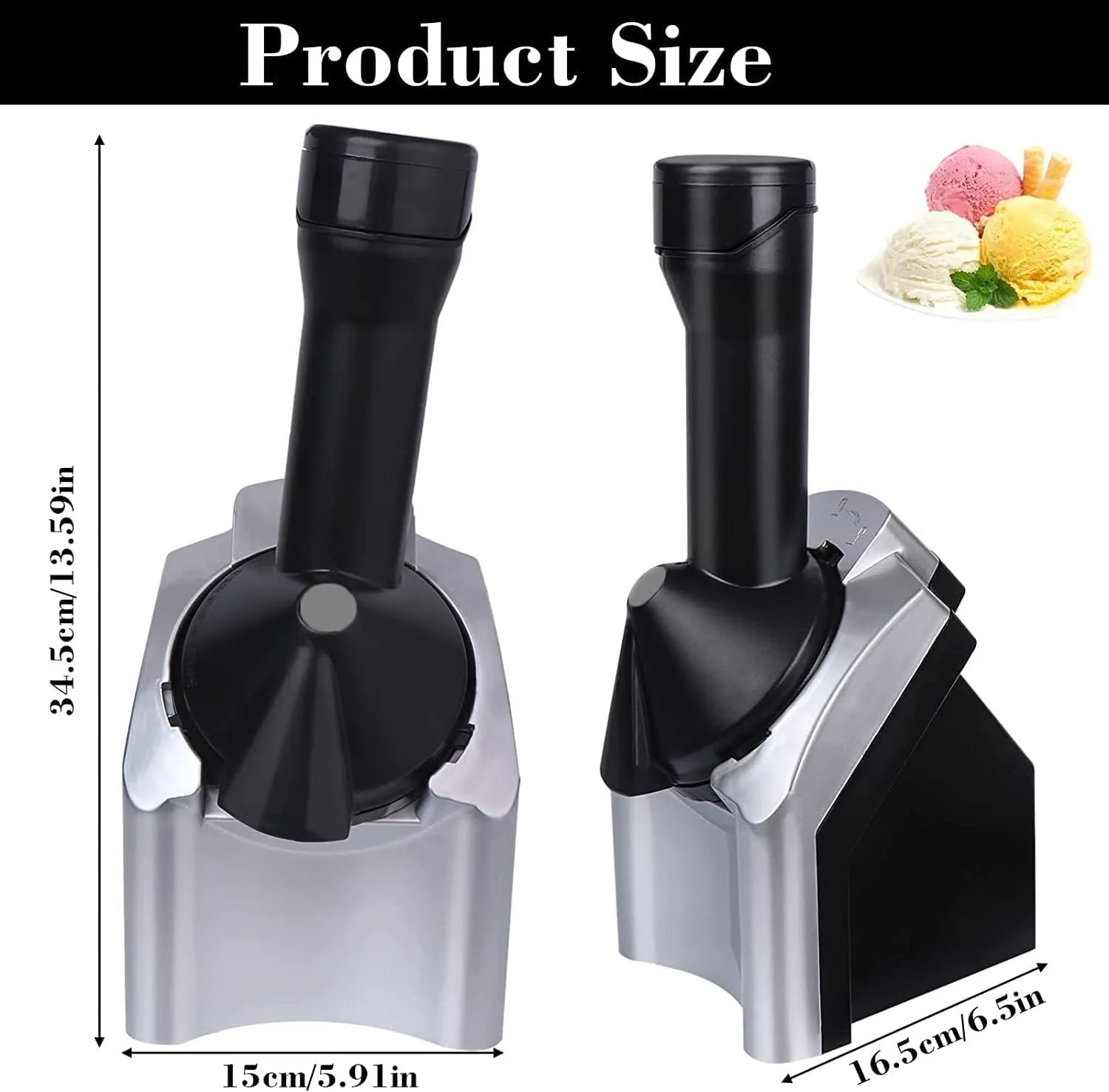 Electric Frozen Fruit Dessert Maker – Make Healthy Ice Cream, Sorbet & Smoothies at Home Easily