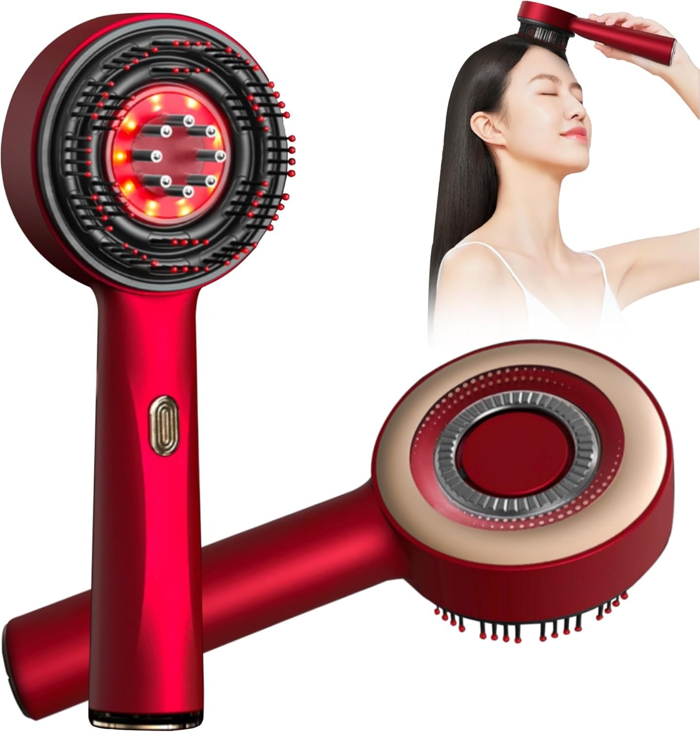 Electric Scalp Massager & Hair Brush – 3D Vibration Head Massager for Hair Growth