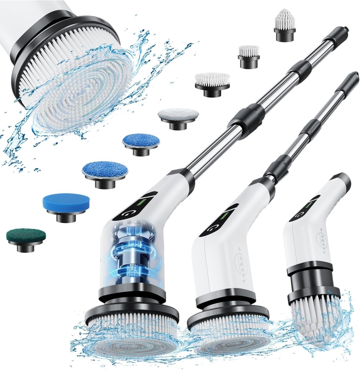 Electric Spin Scrubber With 9 in 1 Replaceable Brush Head