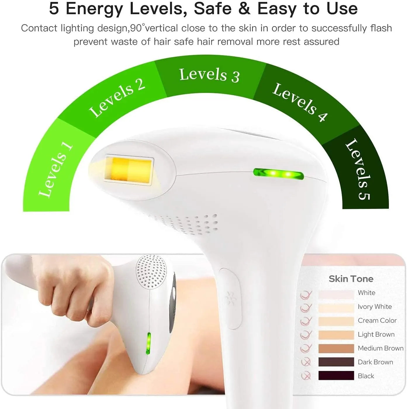 IPL Laser Hair Removal Device for Women & Men – Painless At-Home Permanent Hair Remover