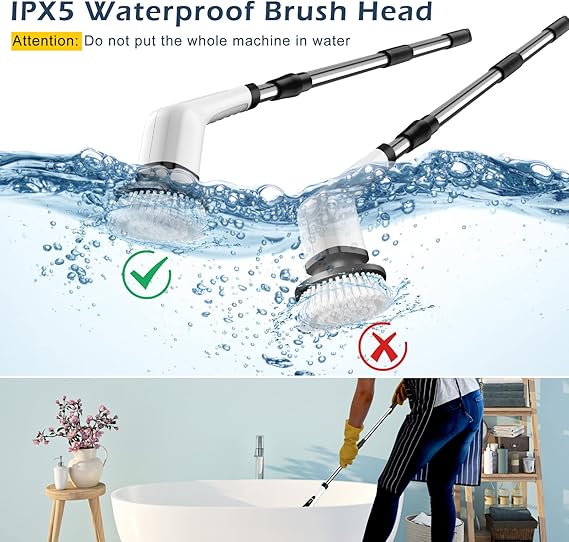 Electric Spin Scrubber With 9 in 1 Replaceable Brush Head