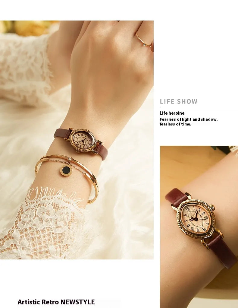 Oval Belt Quartz Movement Waterproof Compact Fashion Watch