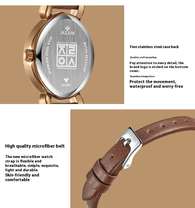 Oval Belt Quartz Movement Waterproof Compact Fashion Watch