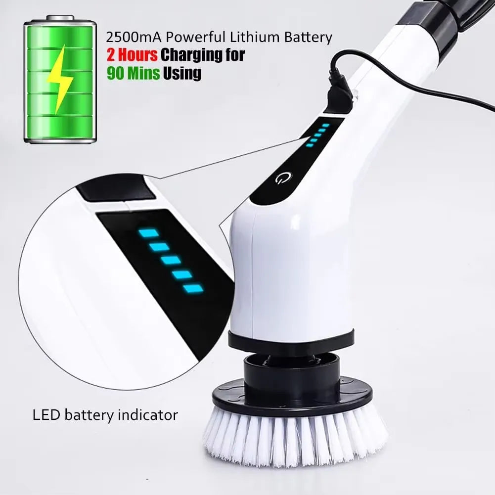 Electric Spin Scrubber With 9 in 1 Replaceable Brush Head