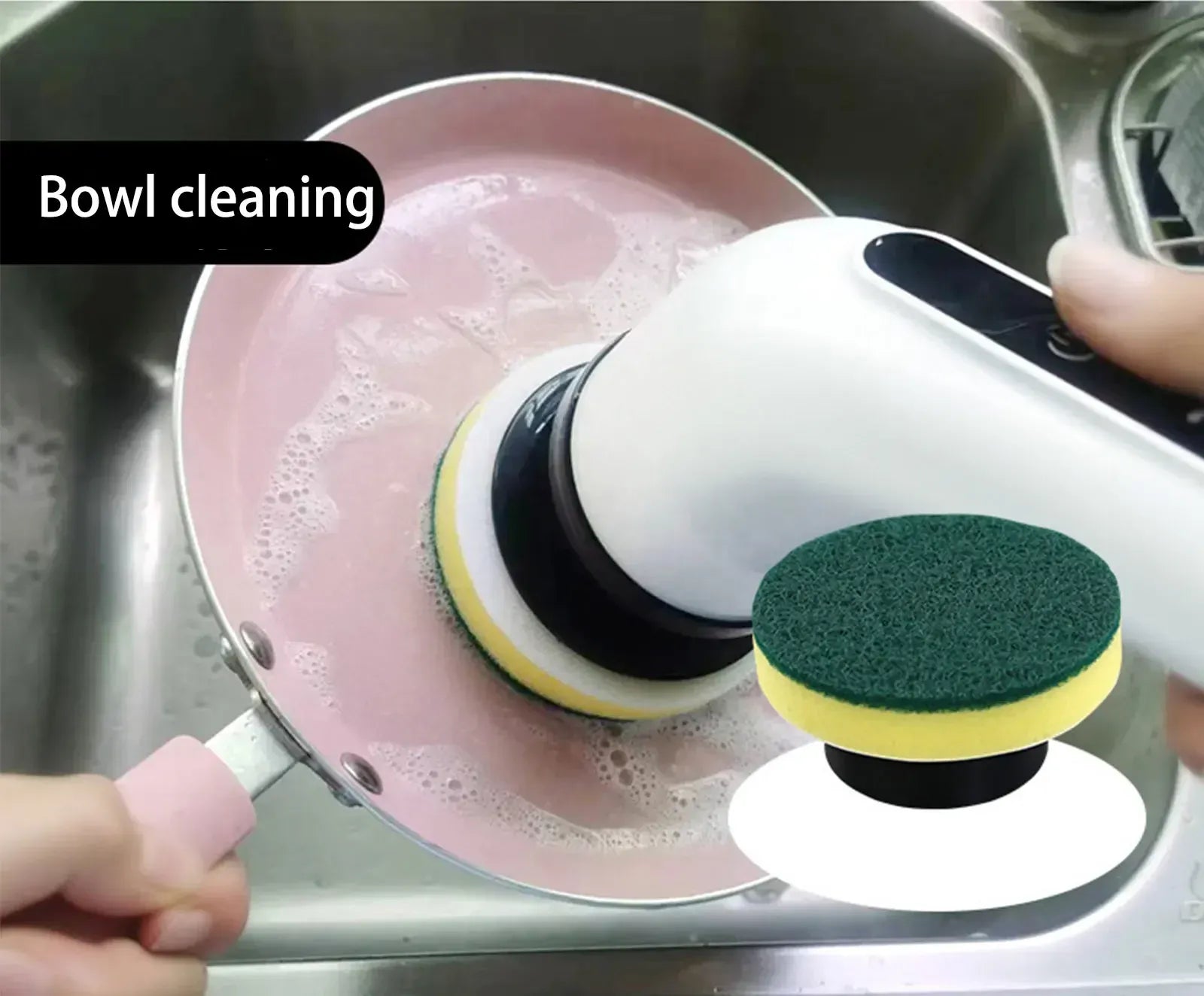 Electric Spin Scrubber With 9 in 1 Replaceable Brush Head
