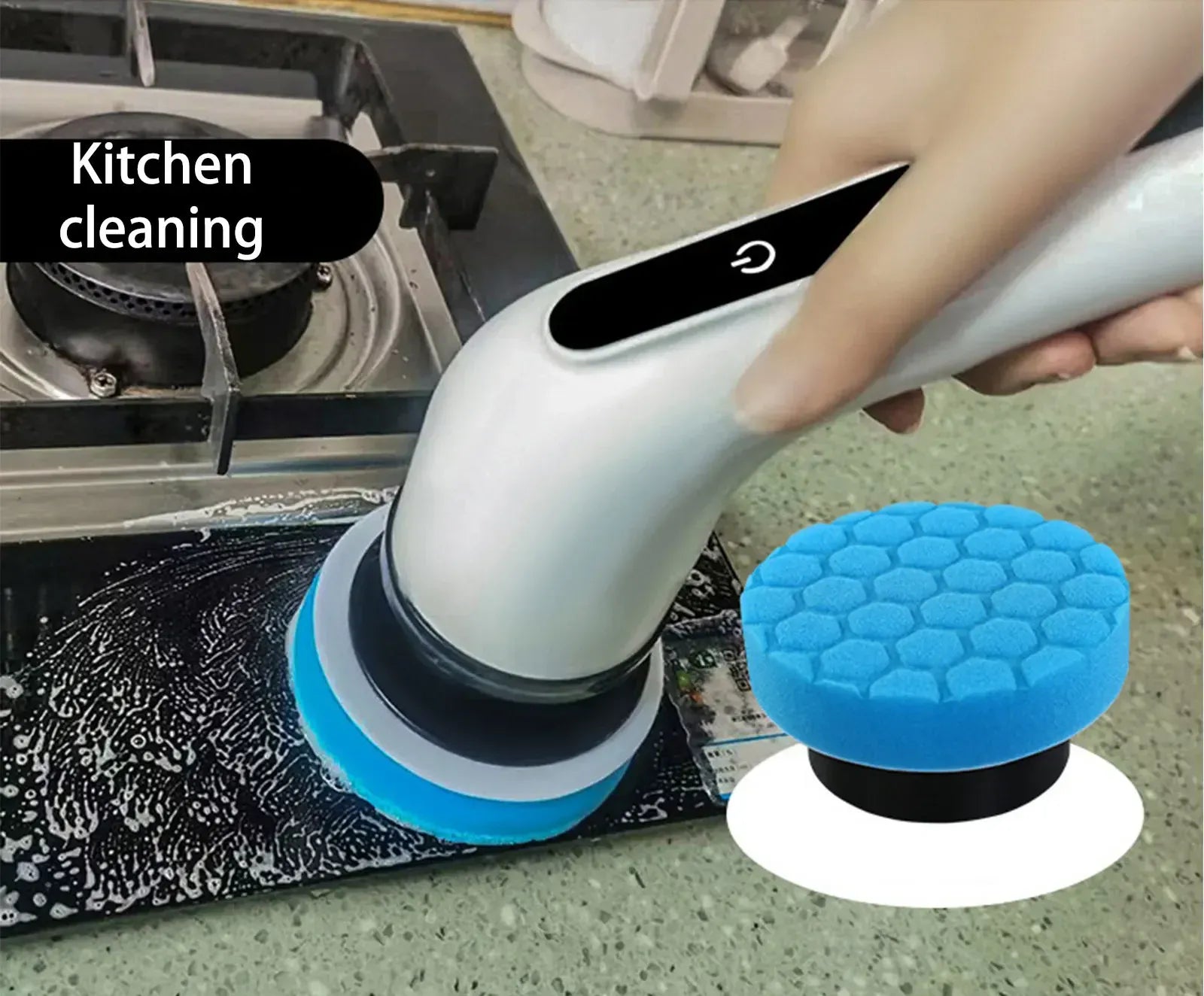 Electric Spin Scrubber With 9 in 1 Replaceable Brush Head